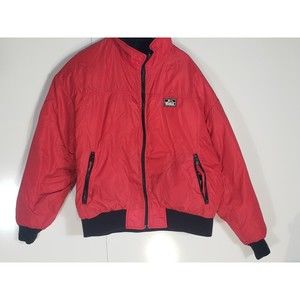 Vintage Woolrich Reversible Down Filled Puffer Coat Size L/XL Red/Black
